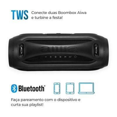 Caixa de Som Boombox Aiwa BBS-02A 50W Bluetooth