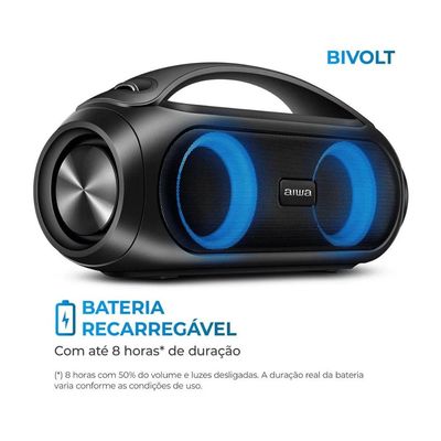 Caixa de Som Boombox Aiwa BBS-02A 50W Bluetooth