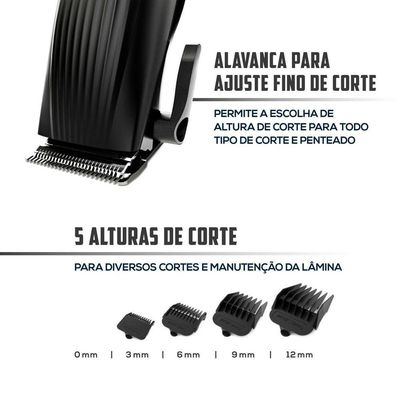 Cortador De Cabelos Britânia BCR03 9 Acessórios 18W 220V