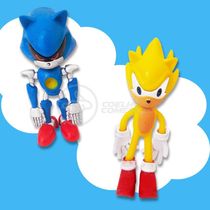 Cartela Sonic The Hedgehog 3 Bonecos Dr Eggman Metal Sonic E Super Sonic Action Figure Miniatura