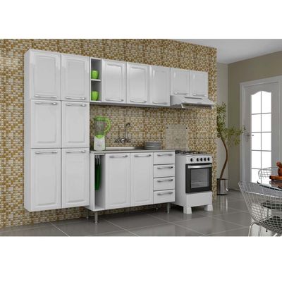 Armário Aéreo Itatiaia Diamante com 3 Portas e 2 Prateleiras - 120cm de largura - Branco