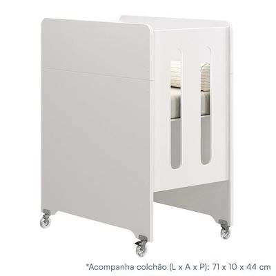 Berço Evolution 4 Em 1 Branco Fosco Com Colchão Supreme - Reller Móveis Branco Fosco