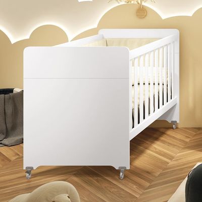 Berço Evolution 4 Em 1 Branco Fosco Com Colchão Para Mini Berço - Reller Móveis Branco Fosco