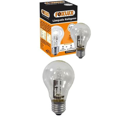 Kit 2 Lampada Halogena Classica 42w 127v Foxlux