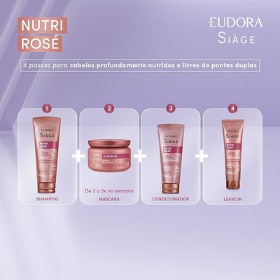 Kit Eudora Siage Promopack Nutri Rose 3 Produtos - Shampoo + Condicionador + Leave-in