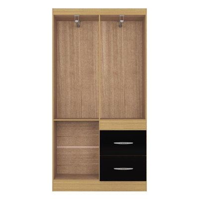 Guarda Roupa Solteiro Ambiente Milão 4 Portas Damasco Preto – Poquema