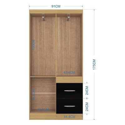 Guarda Roupa Solteiro Ambiente Milão 4 Portas Damasco Preto – Poquema