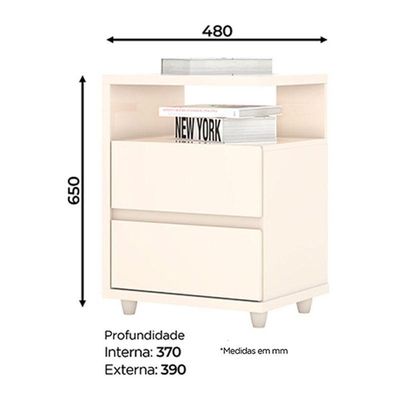 Mesa De Cabeceira Lacy Off White – Henn