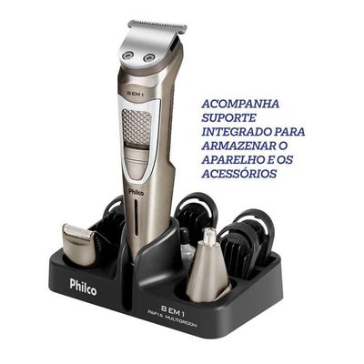 Aparador De Pelos Philco Multigroom 8 Em 1 5W PAP16 Bivolt