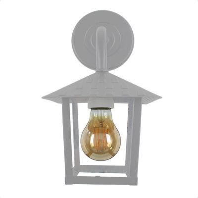 Kit 2 Arandela Colonial Nina Quadrada Vidro Liso E27 Bivolt Branco
