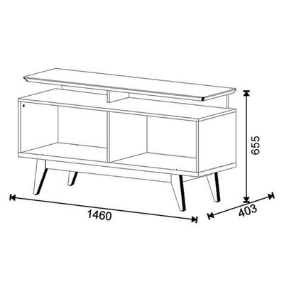 Rack Bancada Ambiente Classic 2 Gavetas Com Nicho 1.4 Off White Freijó Touch - Imcal