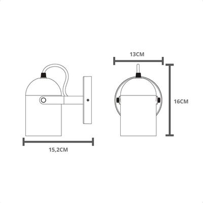 Arandela De Parede Moderna Taschibra Bell Mini E27 Bivolt Preto