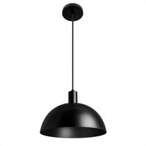 Lustre Pendente Blumenau Bia Meia Lua E27 Bivolt Preto