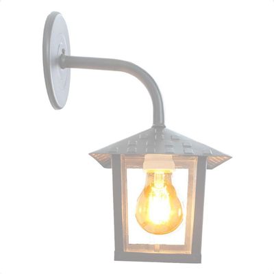 Arandela Colonial Nina Quadrada Vidro Liso E27 Bivolt Branco