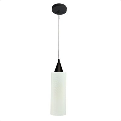 Lustre Pendente Taschibra Anne 20cm Leitoso E27 Bivolt Preto
