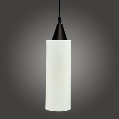 Lustre Pendente Taschibra Anne 20cm Leitoso E27 Bivolt Preto