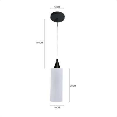 Lustre Pendente Taschibra Anne 20cm Leitoso E27 Bivolt Branco
