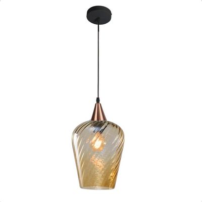 Lustre Pendente Taschibra Monalisa G Rigato âmbar E27 Bivolt Cobre