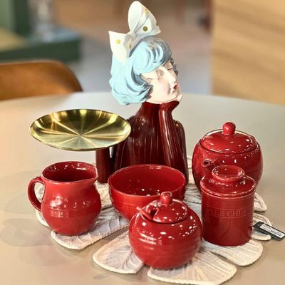 Bule Em Cerâmica Le Chef 500ml Haüskraft Vermelho