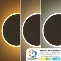 Arandela Moderno Led Taschibra Optic Circle 3 Em 1 Bivolt Branco