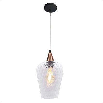 Lustre Pendente Taschibra Monalisa G Boreal Transparente E27 Bivolt Cobre