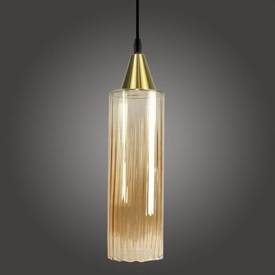Lustre Pendente Taschibra Anne Rigato âmbar E27 Bivolt Ouro
