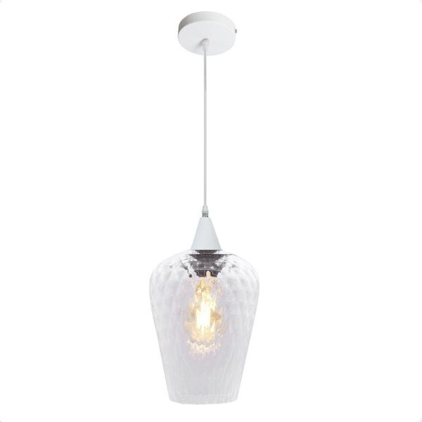 Lustre Pendente Taschibra Monalisa G Boreal Transparente E27 Bivolt Branco