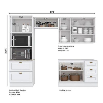 Cozinha Modulada Nova York 4 Peças Branco Hp – Henn