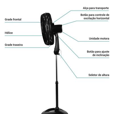 Ventilador De Coluna Prime Air Maxx Force 6 160W AVTE450 220V