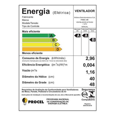 Ventilador De Coluna Prime Air Maxx Force 6 160W AVTE450 220V