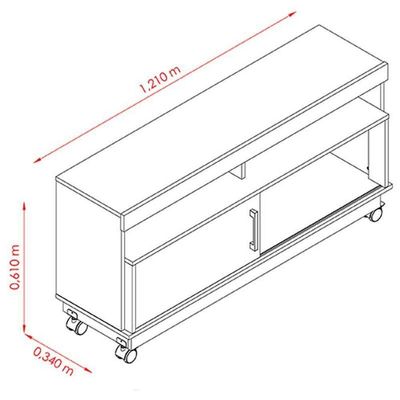 Rack Bancada Artur Naturale Off White - Madetec