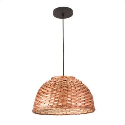 Lustre Pendente Blumenau Bali Cesto Vime E27 Bivolt