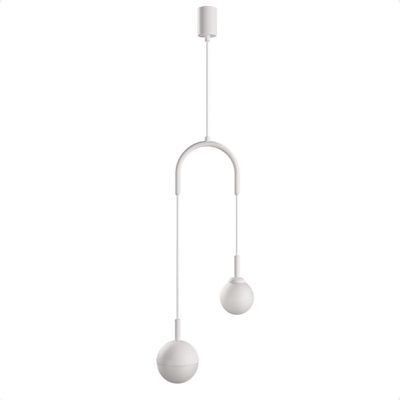 Lustre Pendente Blumenau Macadâmia Duplo G9 Bivolt Branco