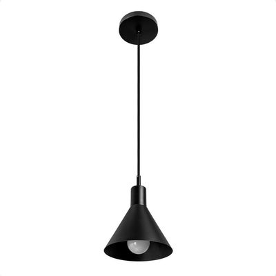 Lustre Pendente Blumenau Toni Minimalista E27 Bivolt Preto