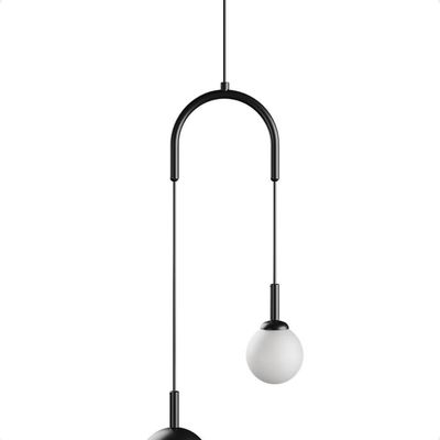 Lustre Pendente Blumenau Macadâmia Duplo G9 Bivolt Preto
