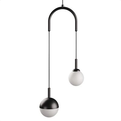 Lustre Pendente Blumenau Macadâmia Duplo G9 Bivolt Preto