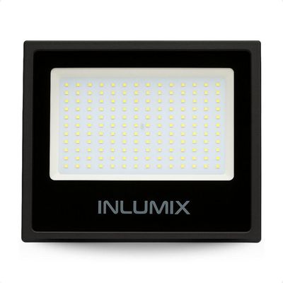 Kit 2 Refletor Holofote De Led 200w Branco Frio 6500k Preto 110/220v