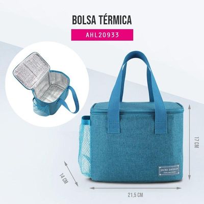 Kit Bolsa Térmica E Pote Marmita De 2 Andares 1600ml - Jacki Design Azul