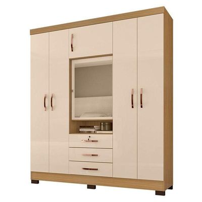 Guarda Roupa Casal Ambiente Imperial Carvalho Americano Off White - Incorplac