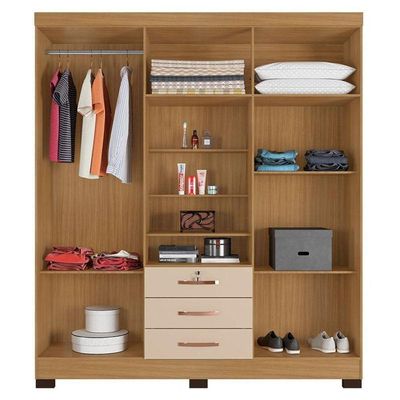 Guarda Roupa Casal Ambiente Imperial Carvalho Americano Off White - Incorplac