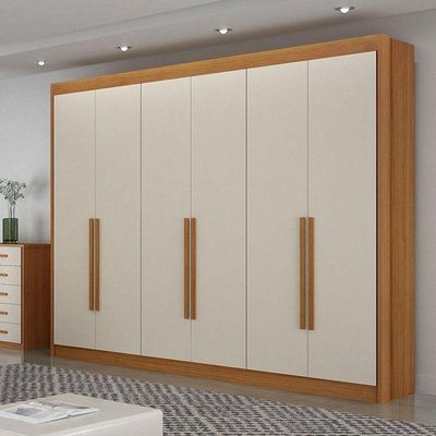 Guarda Roupa 6 Portas Diamante Gold Cinamomo Off White – Leifer Móveis
