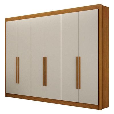 Guarda Roupa 6 Portas Diamante Gold Cinamomo Off White – Leifer Móveis