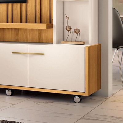 Estante Home Theater Ambiente Titan Cinamomo Off White - Hb Móveis
