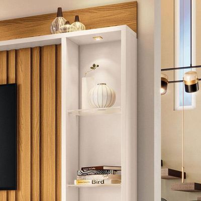 Estante Home Theater Ambiente Titan Cinamomo Off White - Hb Móveis