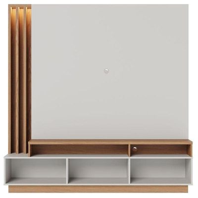 Estante Home Theater Ambiente Humaita Off White Matte Freijó - Colibri