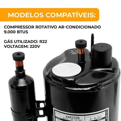 Compressor Rotativo 9.000 Btus 220v R22