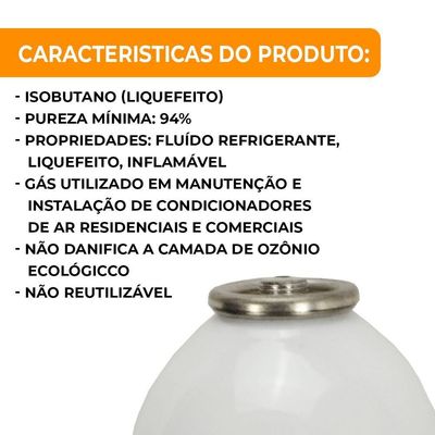 Cilindro De Gás R600a 360g - Eos