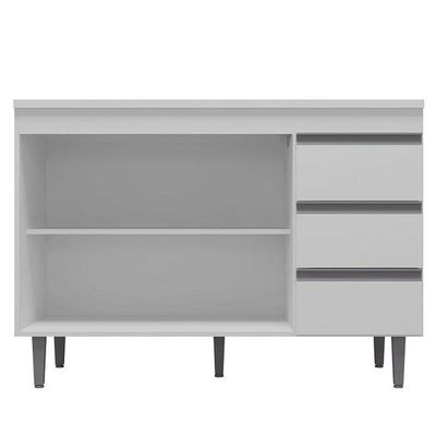 Balcão De Cozinha Andréia Com Tampo 120 Cm Branco – Ajl
