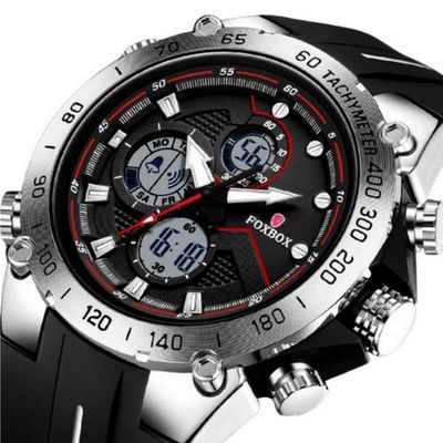 Relógio Masculino Militar Esportivo Dual Display A Prova D´agua Preto Prata