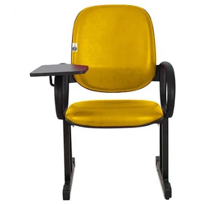 01 Cadeira Para Auditório Com Prancheta Linha Dallas Auditório Amarelo